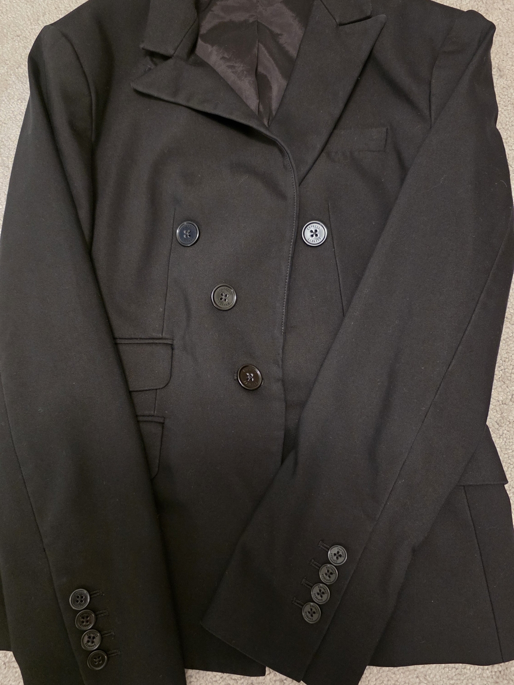 Classic Double-Breasted Black Blazer